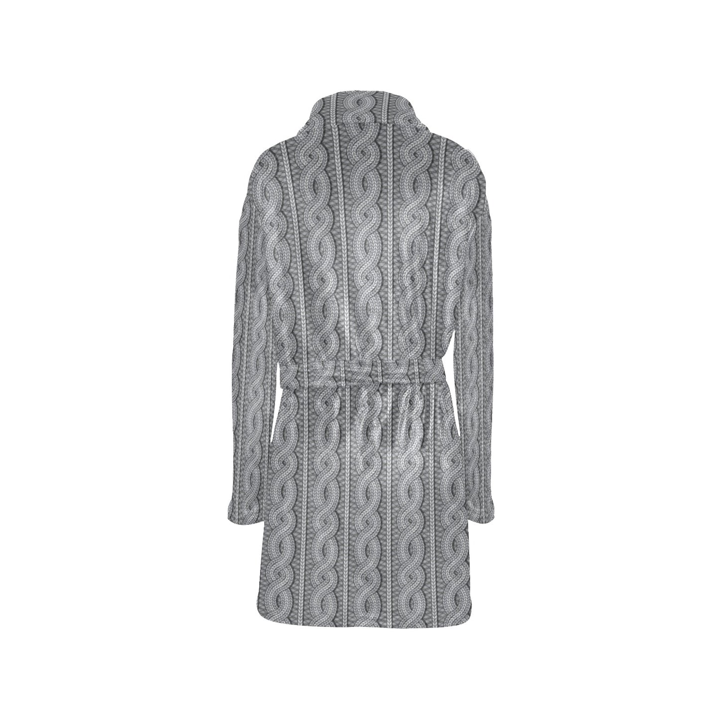 Cable Knit Pattern Print Design 01 Women's Fleece Robe