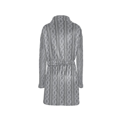 Cable Knit Pattern Print Design 01 Women's Fleece Robe