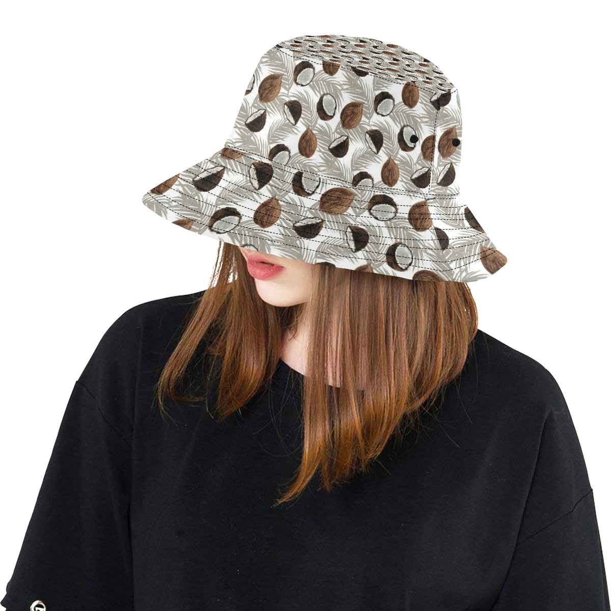 Coconut Pattern Print Design CN03 Unisex Bucket Hat