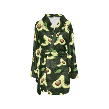 Avocado Pattern Print Design AC07 Women's Fleece Robe