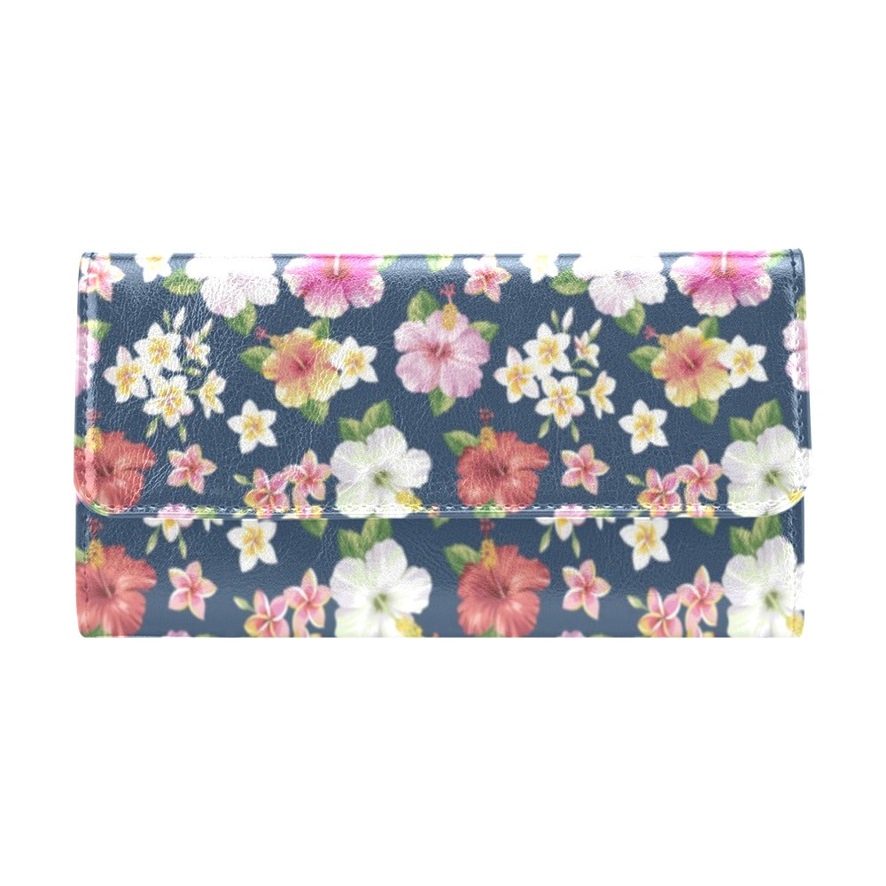 Hibiscus Sweet Print Design LKS304 Women's Trifold Wallet