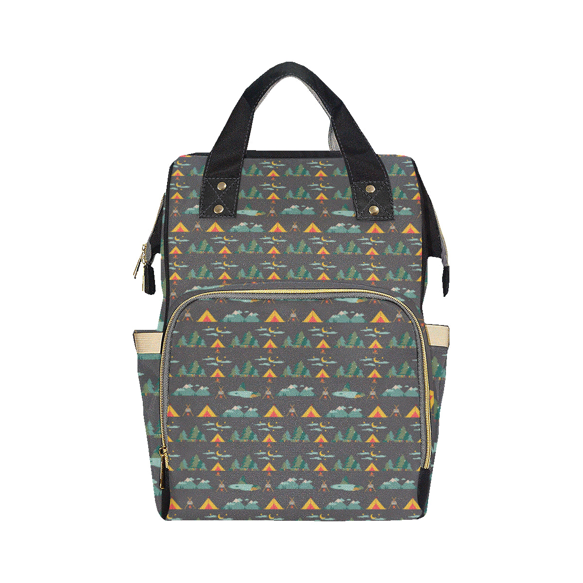 Camping Tent Pattern Print Design 03 Diaper Bag Backpack