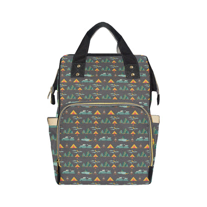 Camping Tent Pattern Print Design 03 Diaper Bag Backpack