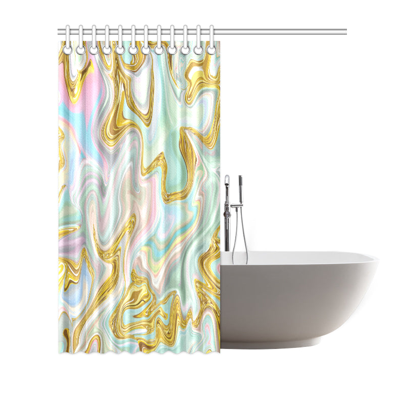 Gold Sweet Marble Shower Curtain