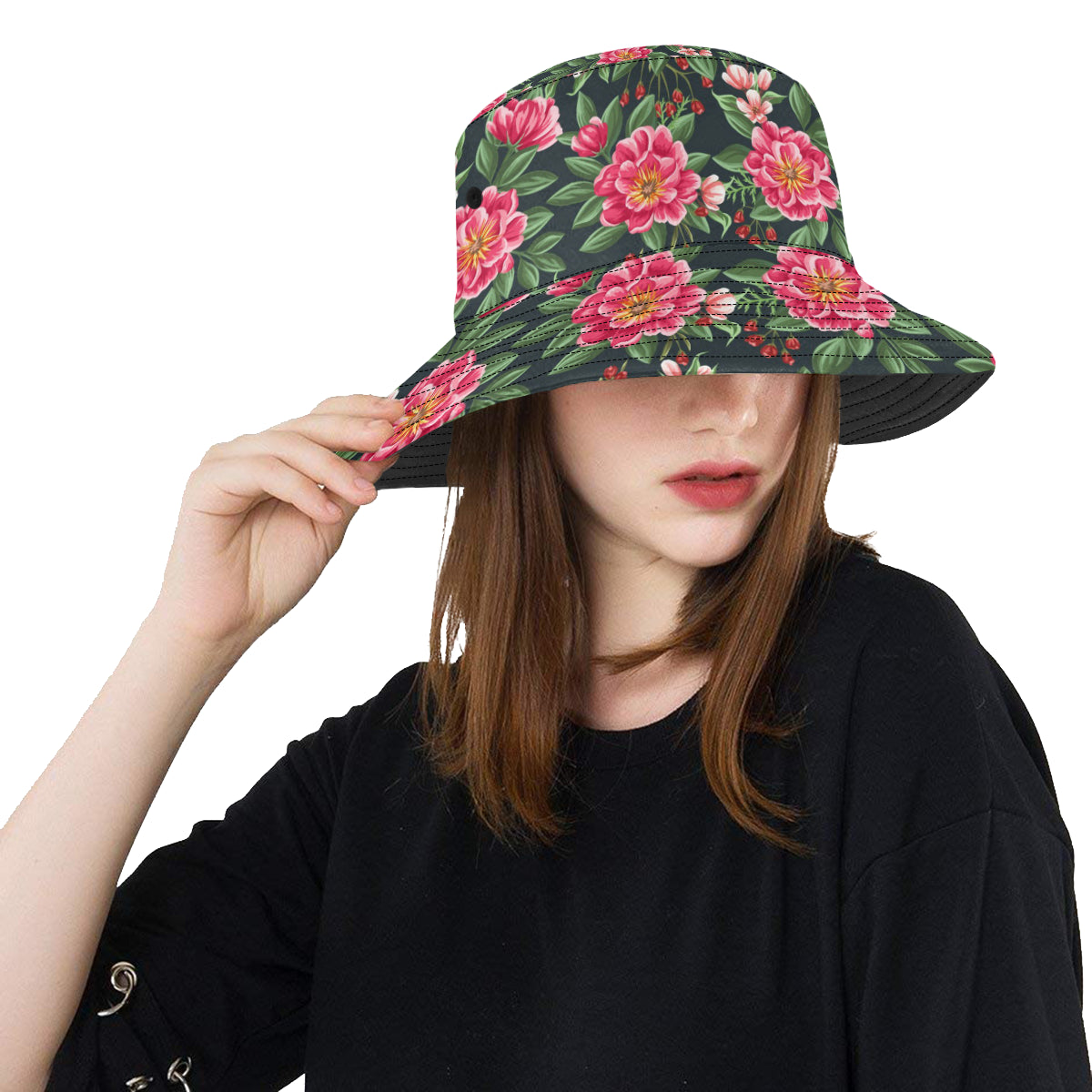 Summer Floral Pattern Print Design SF06 Unisex Bucket Hat