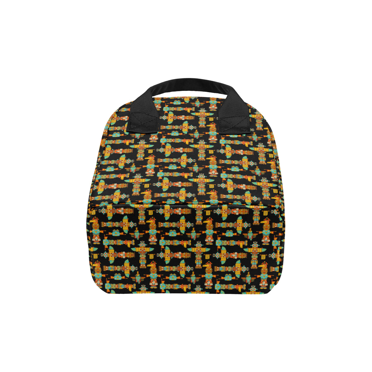 Totem Pole Cartoon Print Insulated Lunch Bag