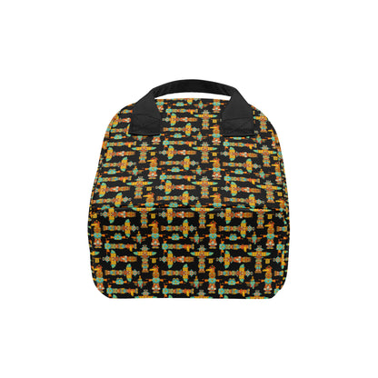 Totem Pole Cartoon Print Insulated Lunch Bag