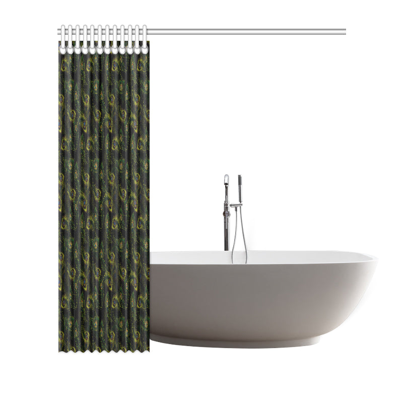 Peacock Feather Pattern Design Print Shower Curtain