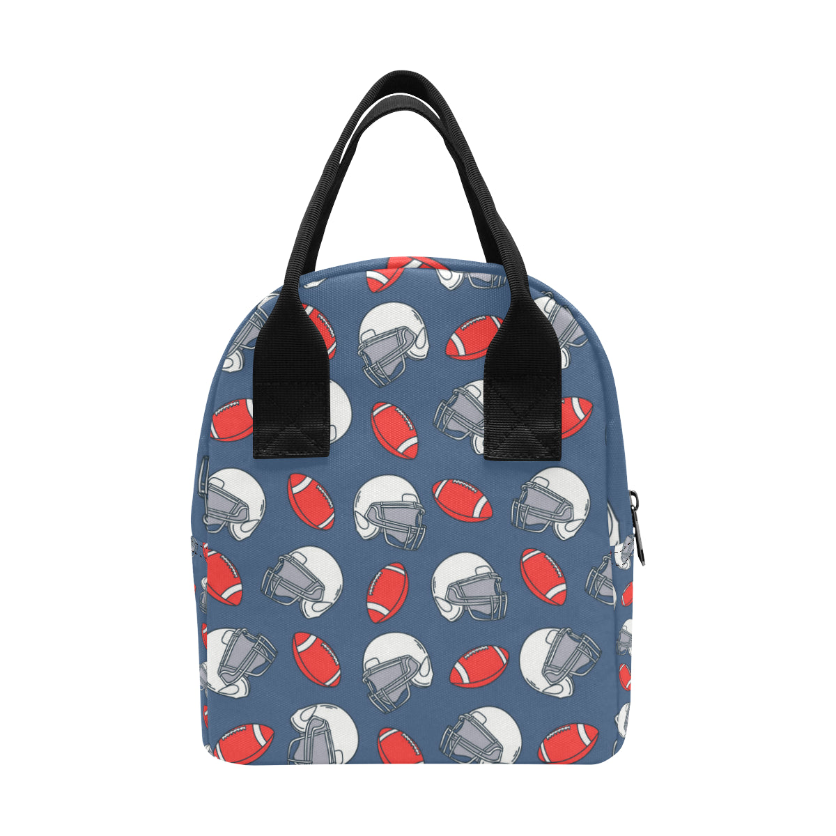 American Football Helmet Design Pattern Insulated Lunch Bag