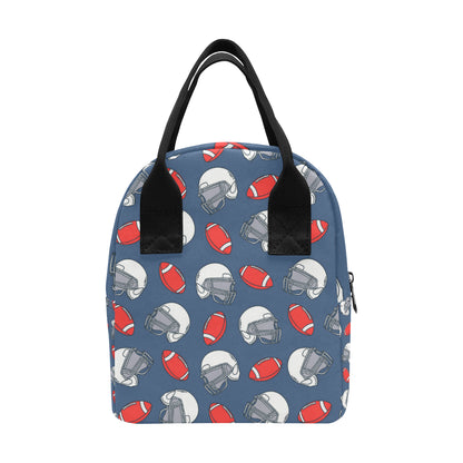 American Football Helmet Design Pattern Insulated Lunch Bag