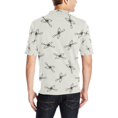Kayak Pattern Print Design 01 Men Polo Shirt