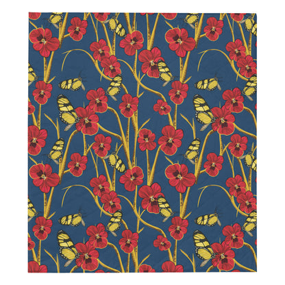 Pansy Pattern Print Design A01 Premium Quilt