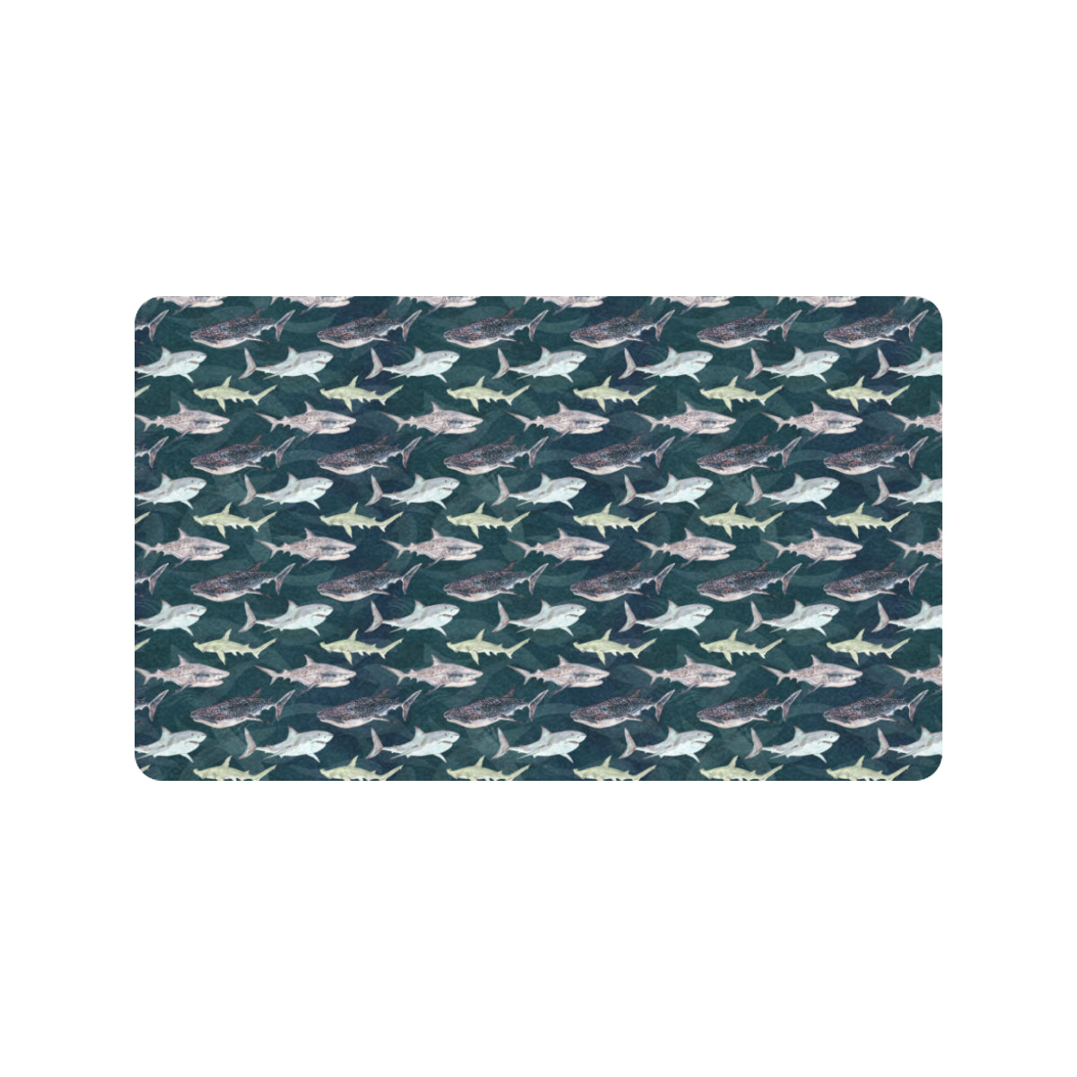 Shark Pattern Print Rubber Doormat