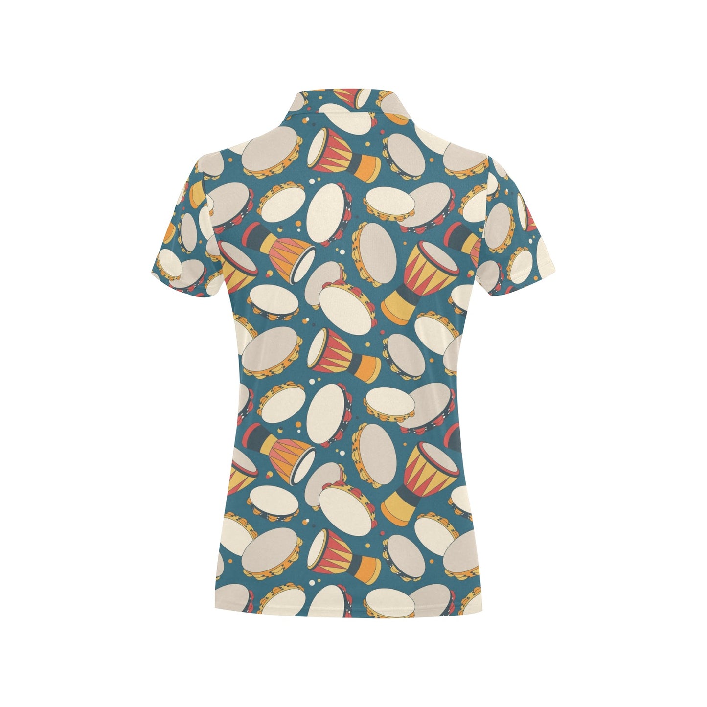 Tambourine Pattern Print Design 01 Women's Polo Shirt