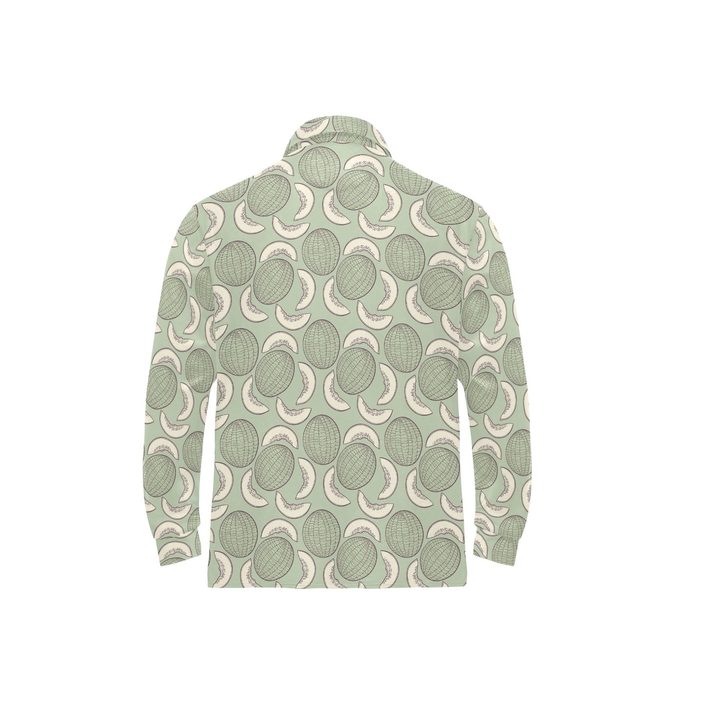 Cantaloupe Pattern Print Design 01 Long Sleeve Polo Shirt For Men's