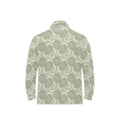 Cantaloupe Pattern Print Design 01 Long Sleeve Polo Shirt For Men's
