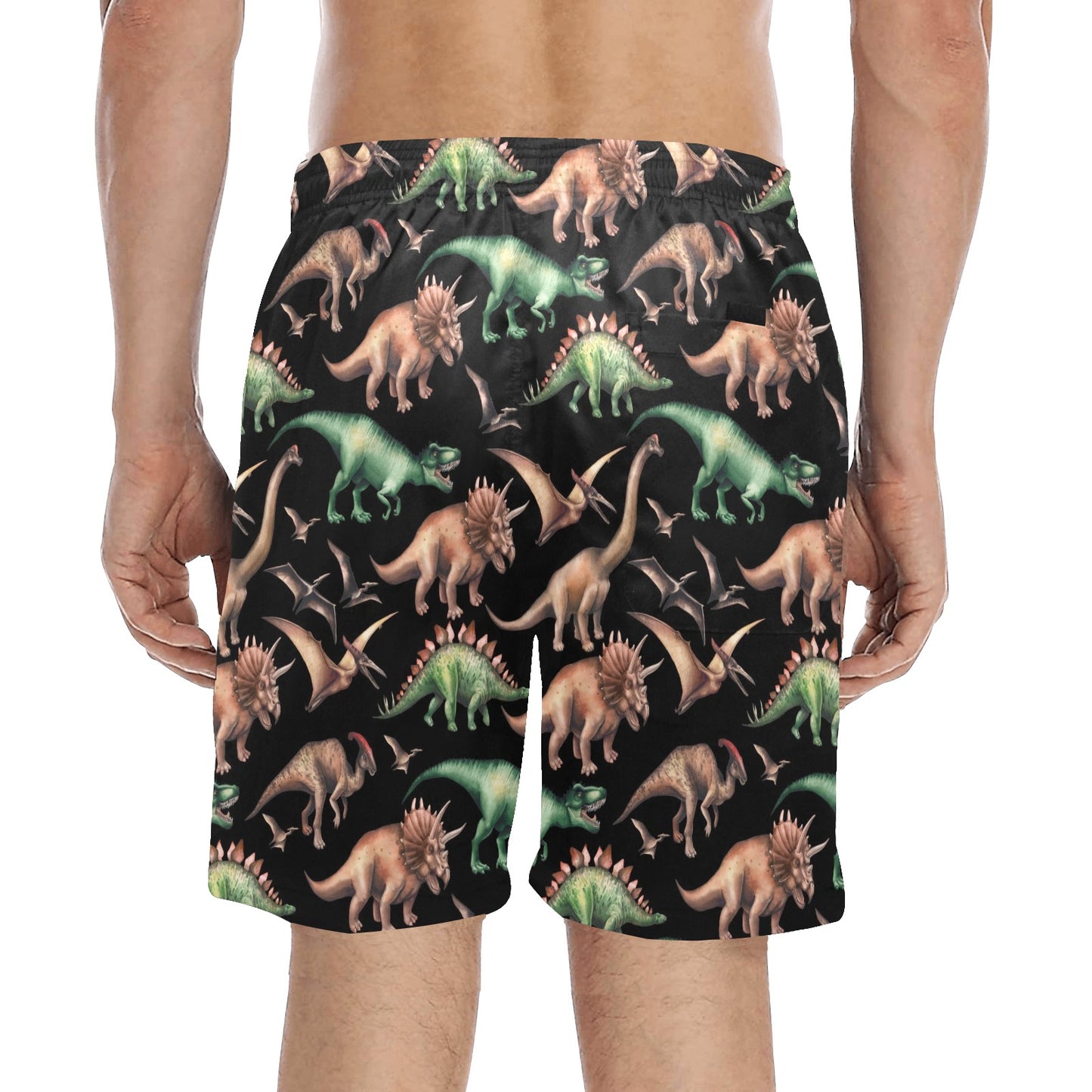 Dinosaur Print Pattern Men's Swim Trunks Beach Shorts