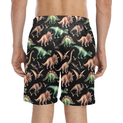 Dinosaur Print Pattern Men's Swim Trunks Beach Shorts
