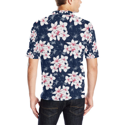 Plumeria Pattern Print Design PM017 Men Polo Shirt