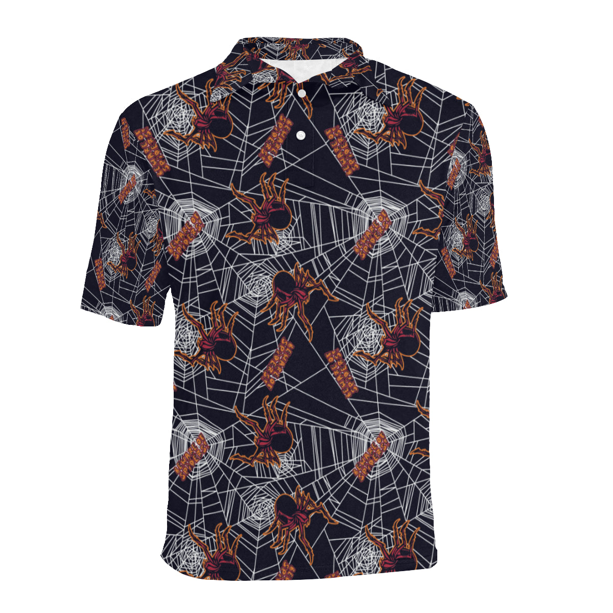 Tarantula Spiderwebs Pattern Print Design 01 Men Polo Shirt