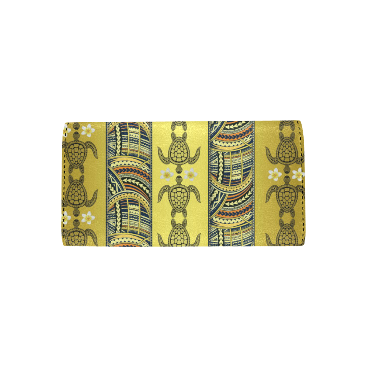 Polynesian Turtle Hawaiian Design Print Women's Trifold Wallet