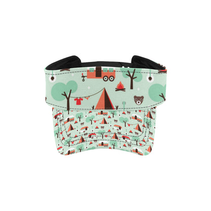 Camper Tent Pattern Print Design 01 Unisex Sun Visor
