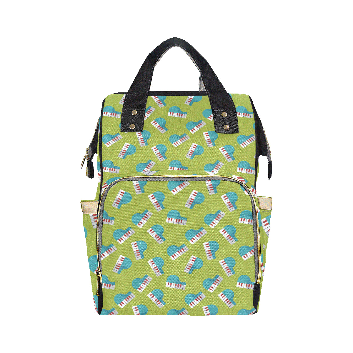 Piano Pattern Print Design 03 Diaper Bag Backpack