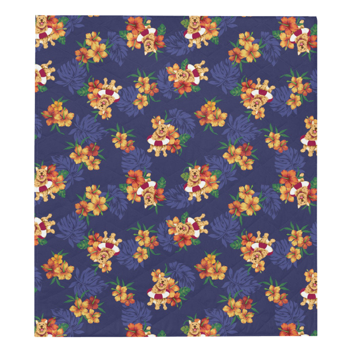 Hawaiian Themed Pattern Print Design H02 Premium Quilt