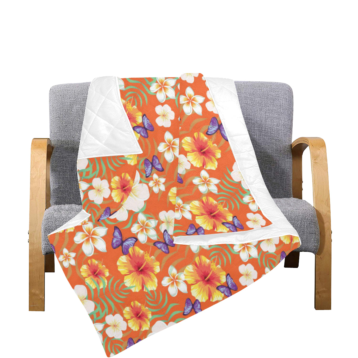 Tropical Flower Pattern Print Design TF027 Premium Quilt
