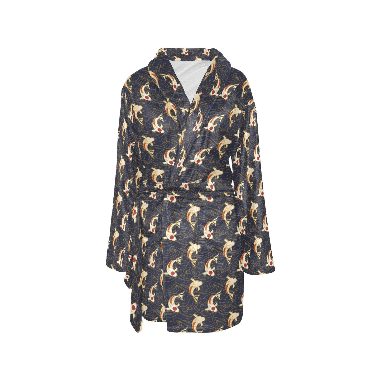 Koi Carp Japanese Design Themed Print Women's Fleece Robe