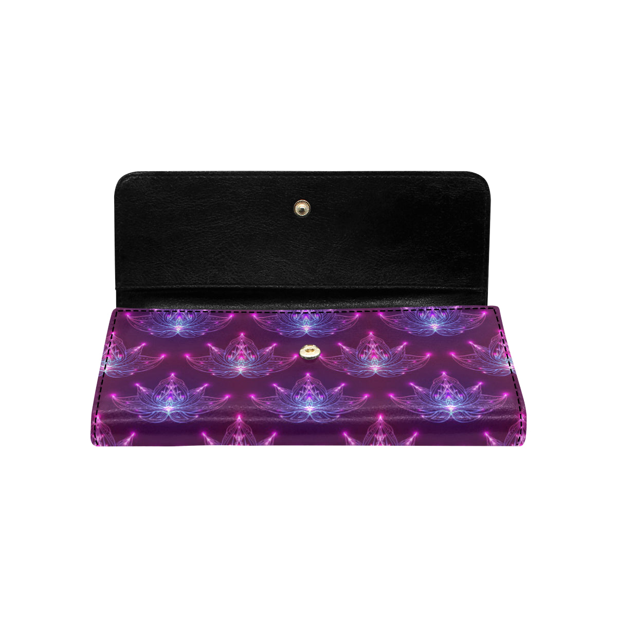 lotus Pattern Print Design LO01 Women's Trifold Wallet