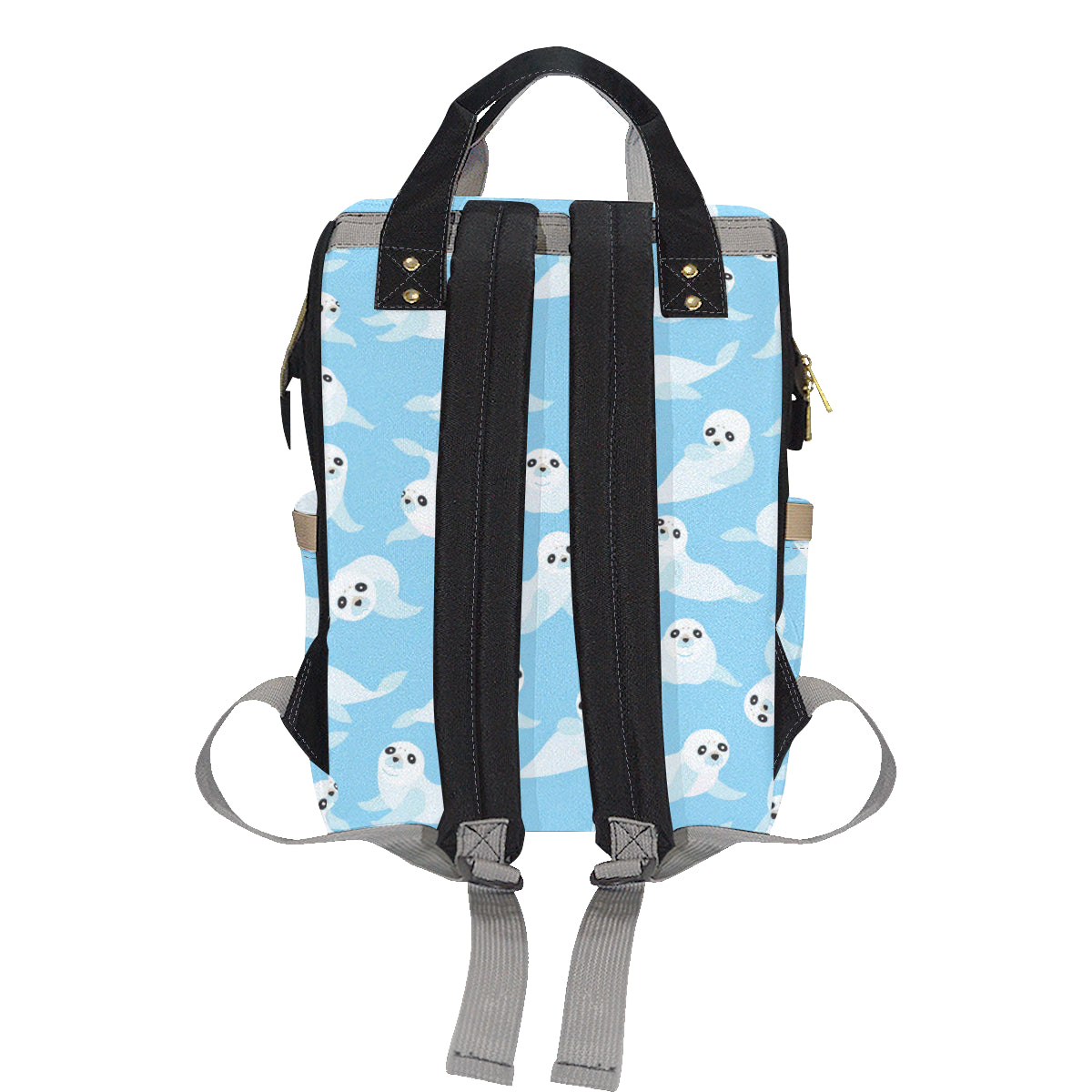 Sea Lion Cute Pattern Print Design 03 Diaper Bag Backpack