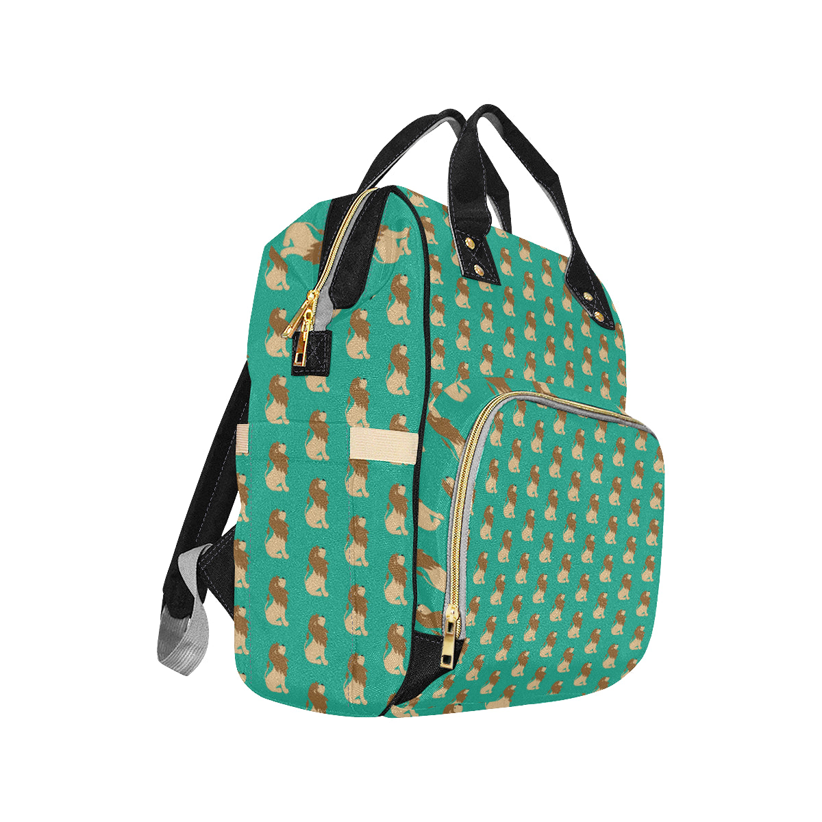 Lion Pattern Print Design 02 Diaper Bag Backpack