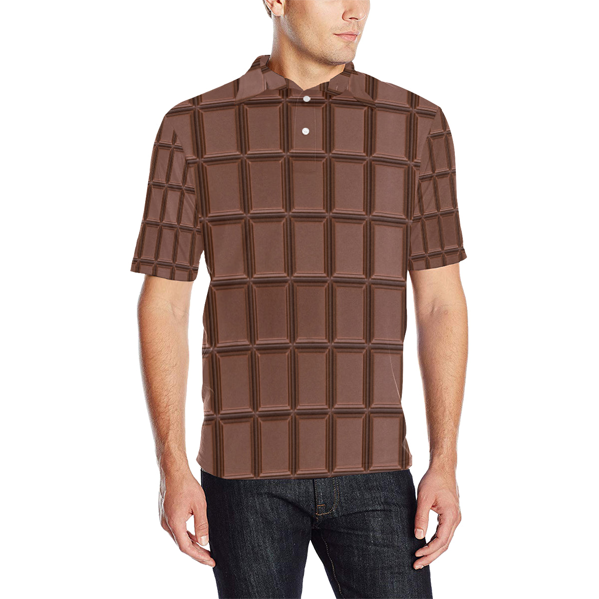 Chocolate Pattern Print Design 03 Men Polo Shirt