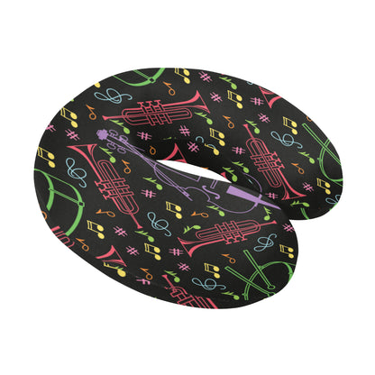 Cello Neon Pattern Print Design 02 U-Shaped Travel Neck Pillow