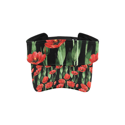Tulip Red Pattern Print Design TP03 Unisex Sun Visor