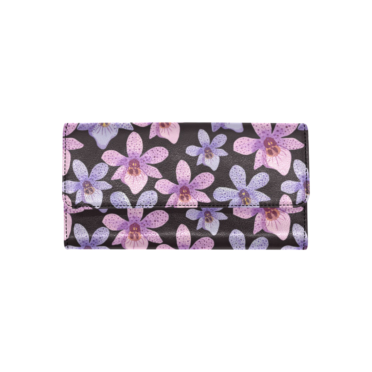 Orchid Pattern Print Design OR08 Women's Trifold Wallet