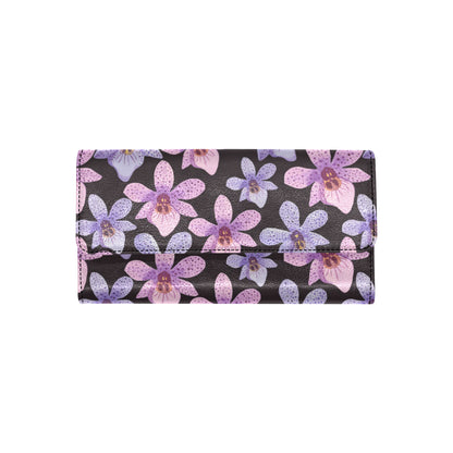 Orchid Pattern Print Design OR08 Women's Trifold Wallet