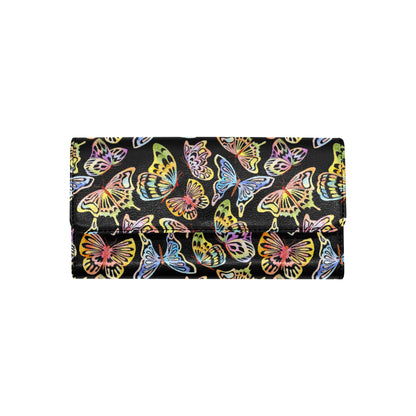 Butterfly Water Color Rainbow Women's Trifold Wallet
