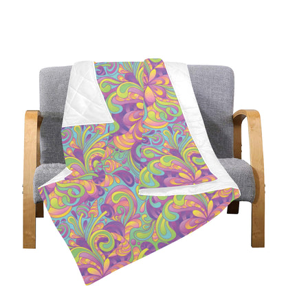 Psychedelic Mushroom Pattern Print Design A05 Premium Quilt