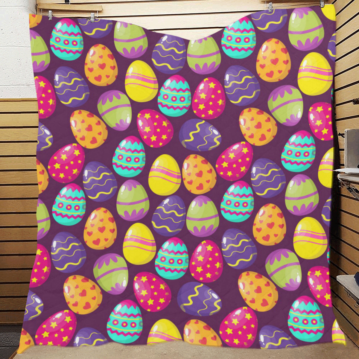 Easter Eggs Pattern Print Design RB04 Premium Quilt