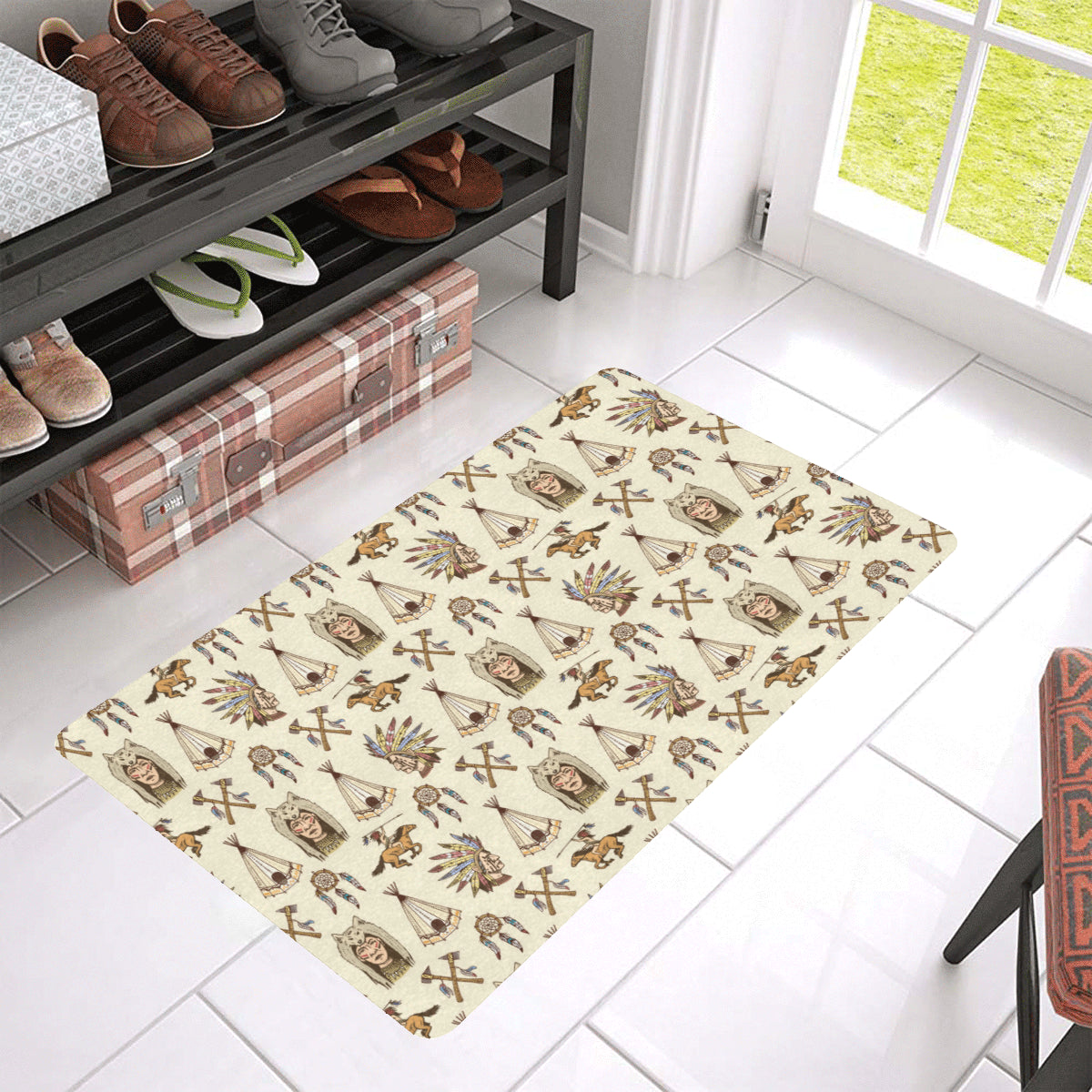 Native Indian Pattern Design Print Rubber Doormat