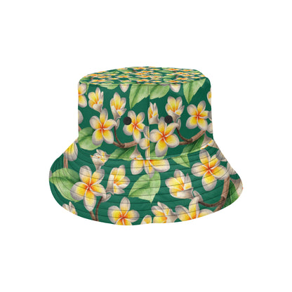 Plumeria Pattern Print Design PM07 Unisex Bucket Hat