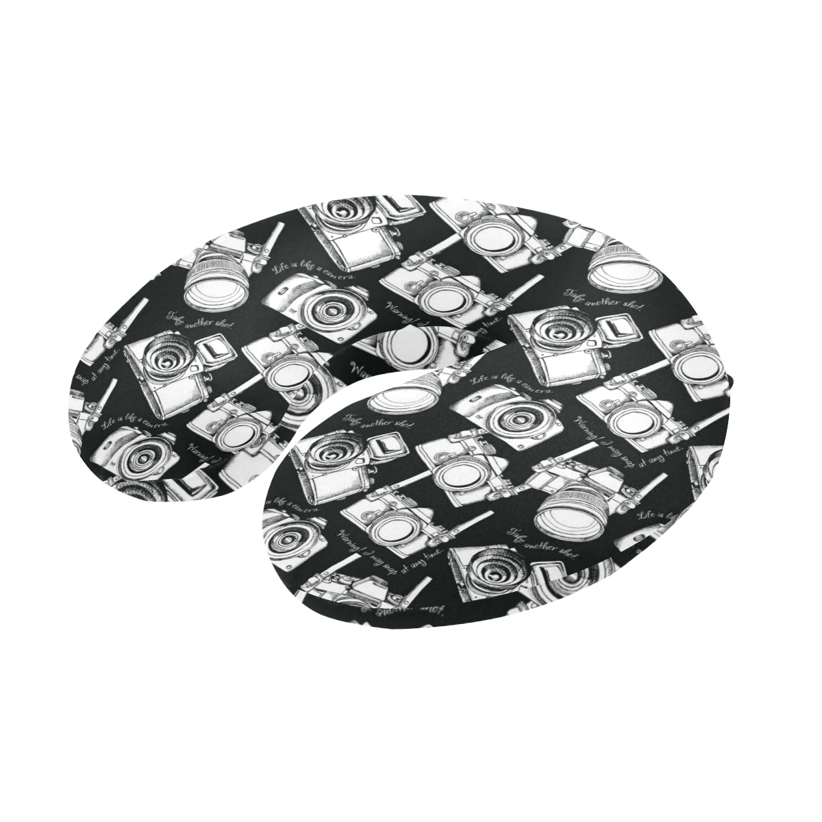 Camera Pattern Print Design 01 U-Shaped Travel Neck Pillow