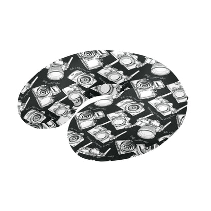 Camera Pattern Print Design 01 U-Shaped Travel Neck Pillow