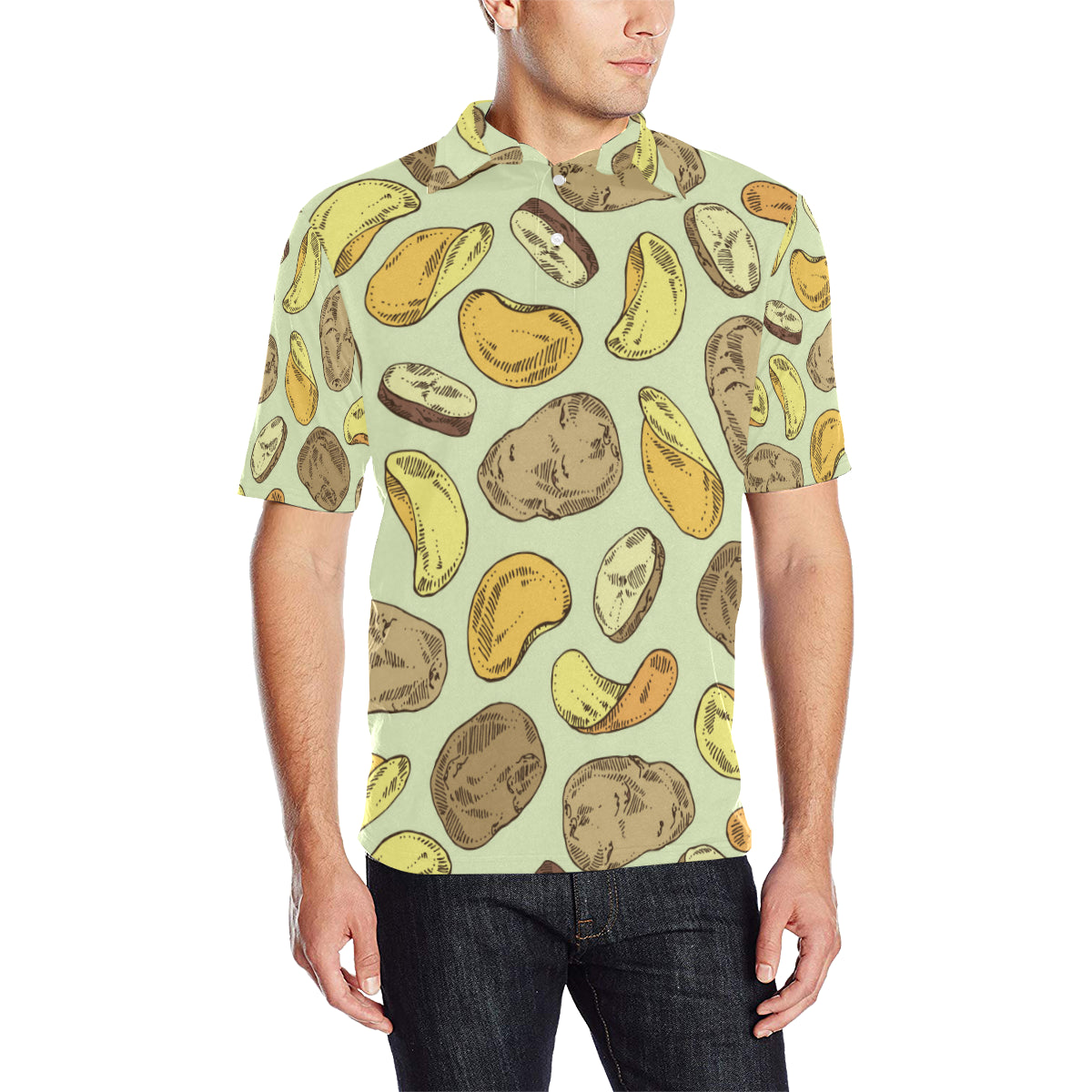 Potato Pattern Print Design A03 Men Polo Shirt