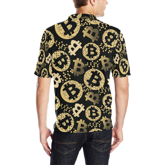 Bitcoin Pattern Print Design DO06 Men Polo Shirt