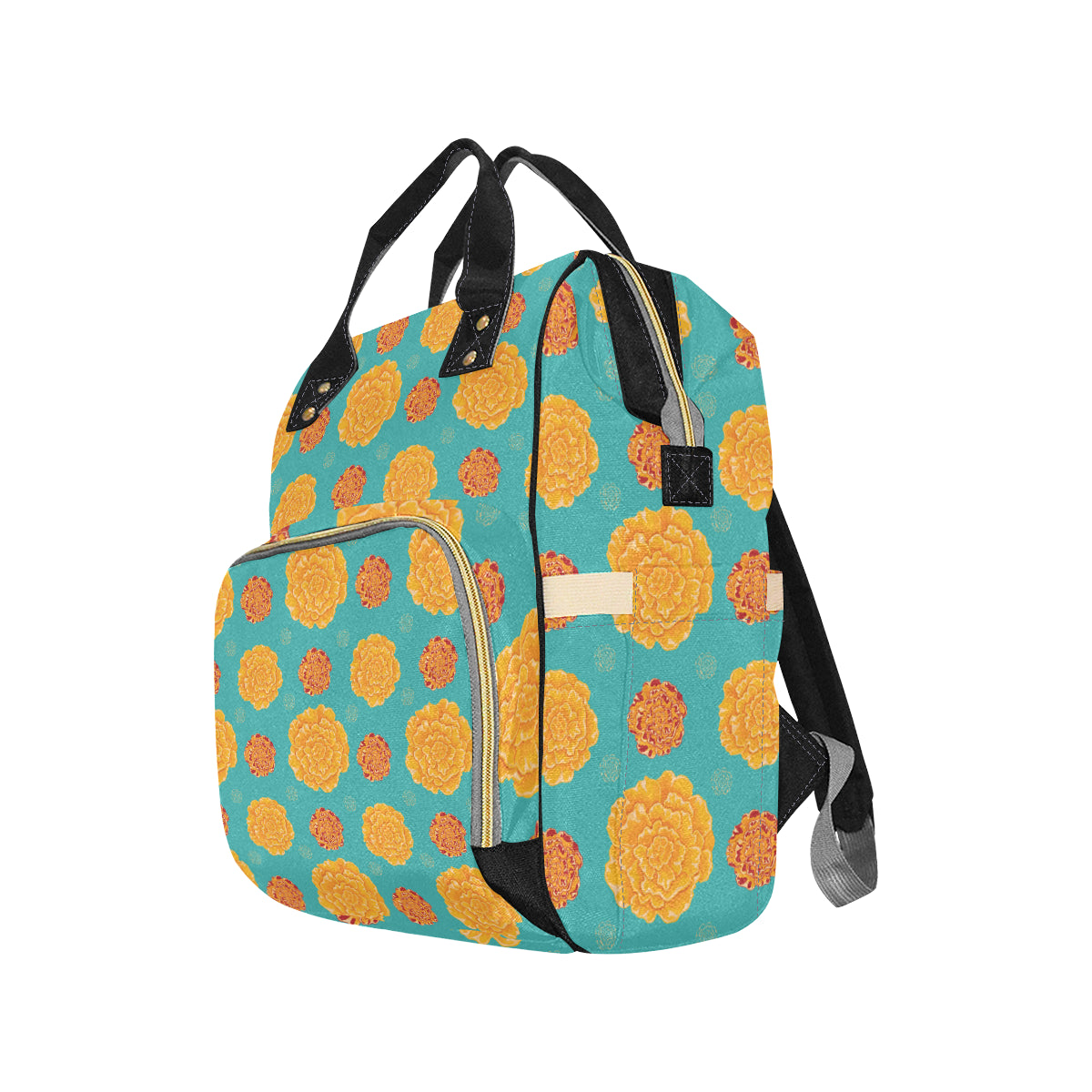 Marigold Pattern Print Design 02 Diaper Bag Backpack