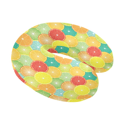 Citrus Pattern Print Design 01 U-Shaped Travel Neck Pillow