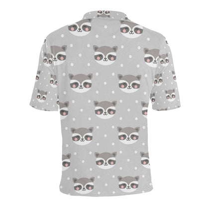Raccoon Pattern Print Design A04 Men Polo Shirt
